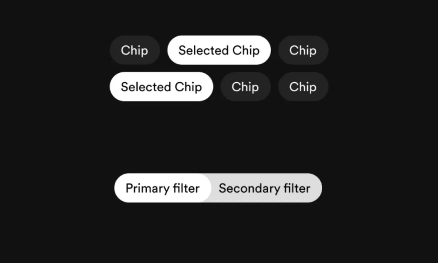 這裡提到 chips 的兩種不同用法 — 多選的 “choice chips” 或是分層的 “filter chips”